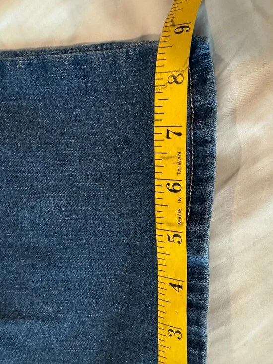 d.jeans Size 10 Trouser Jeans Braided Waistband Dark Wash Stretch Straight Leg - Picture 10 of 11